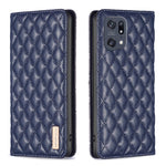 Custodia a conchiglia magnetica in pelle Diamond Lattice per OPPO A94 5G e altri