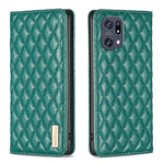 Custodia a conchiglia magnetica in pelle Diamond Lattice per OPPO A94 5G e altri