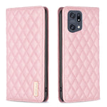 Custodia a conchiglia magnetica in pelle Diamond Lattice per OPPO A94 5G e altri