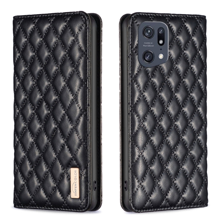 Custodia a conchiglia magnetica in pelle Diamond Lattice per OPPO A94 5G e altri