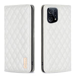 Custodia a conchiglia magnetica in pelle Diamond Lattice per OPPO A94 5G e altri