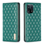 Custodia a conchiglia magnetica in pelle Diamond Lattice per OPPO A94 5G e altri