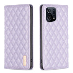 Custodia a conchiglia magnetica in pelle Diamond Lattice per OPPO A94 5G e altri