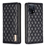 Custodia a conchiglia magnetica in pelle Diamond Lattice per OPPO A94 5G e altri