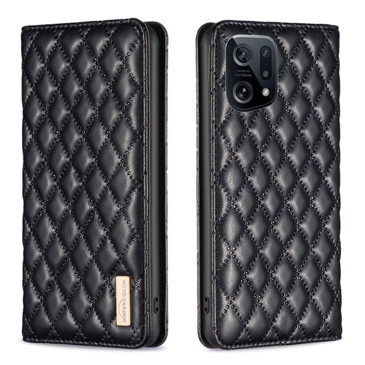 Custodia a conchiglia magnetica in pelle Diamond Lattice per OPPO A94 5G e altri
