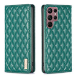 Custodia per telefono a conchiglia in pelle magnetica Diamond Lattice, For Samsung Galaxy S21 FE 5G, For Samsung Galaxy S21 5G, For Samsung Galaxy S22+ 5G, For Samsung Galaxy S22 Ultra 5G