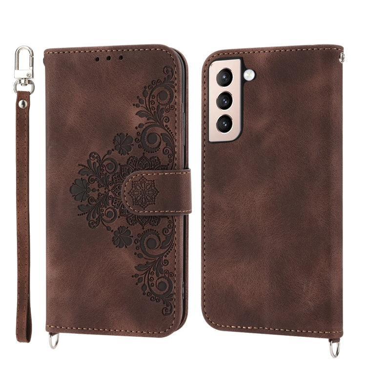 Custodia per telefono in pelle con portafoglio in rilievo con fiori al tatto, For Samsung Galaxy S21+ 5G, For Samsung Galaxy S21 5G, For Samsung Galaxy S22 Ultra 5G, For Samsung Galaxy S22+ 5G