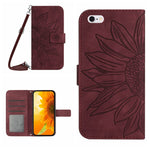Custodia portafoglio in pelle con motivo a fiori per iPhone 6s Pl