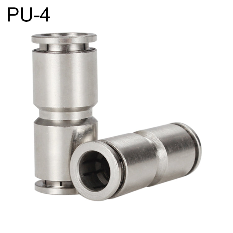 Raccordo pneumatico dritto in rame nichelato PU-4 a PU-16
