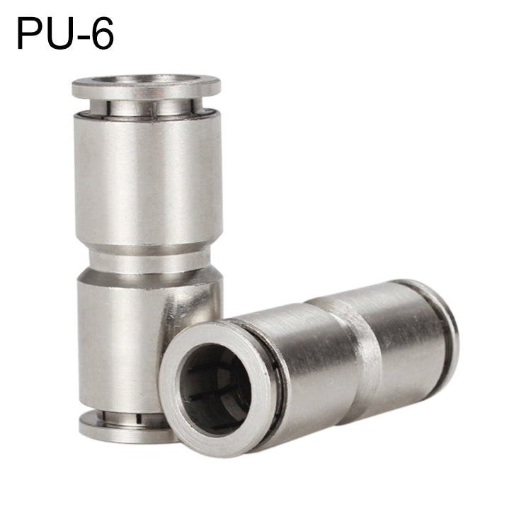 Raccordo pneumatico dritto in rame nichelato PU-4 a PU-16
