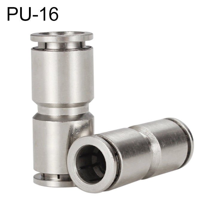 Raccordo pneumatico dritto in rame nichelato PU-4 a PU-16