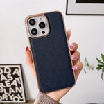 Custodia in pelle con trama incrociata per iPhone 14 Pro Max