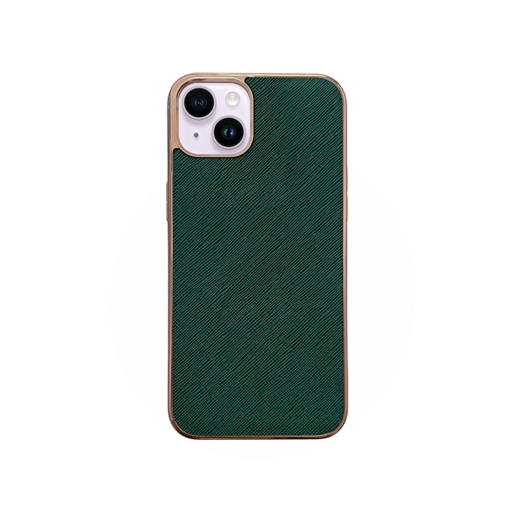 Custodia in pelle con trama incrociata per iPhone 14 Pro Max