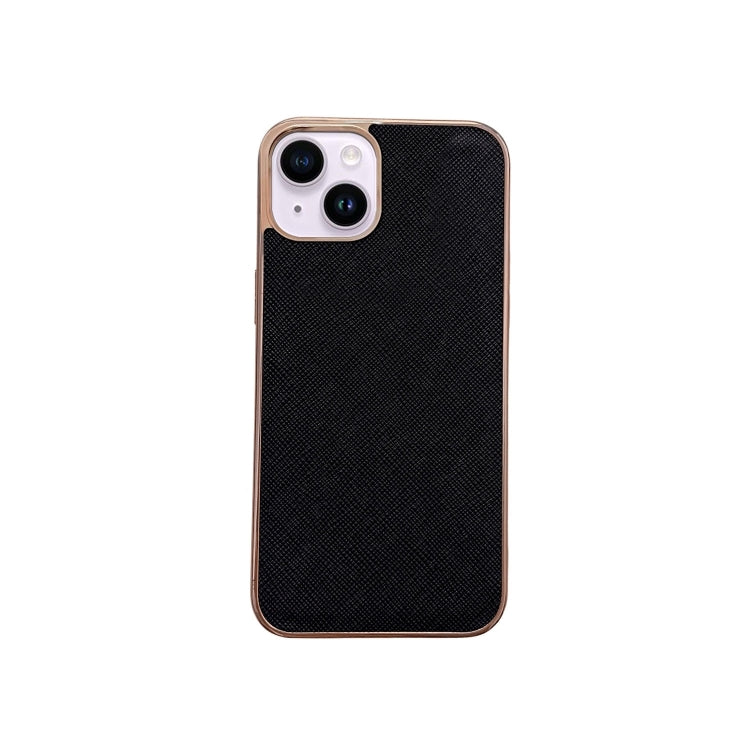 Custodia in pelle con trama incrociata per iPhone 14 Pro Max