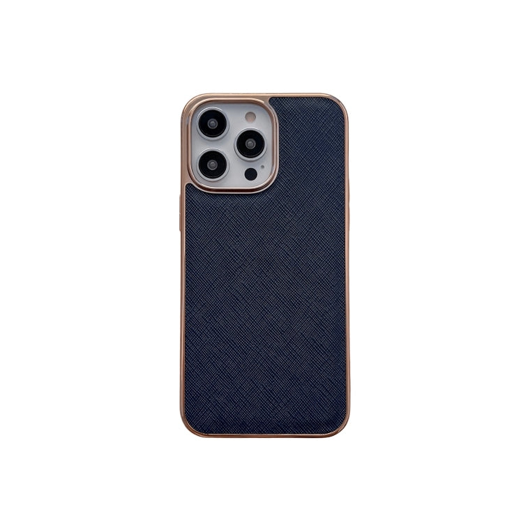 Custodia in pelle con trama incrociata per iPhone 14 Pro Max