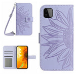 Skin Feel Custodia per cellulare in pelle con motivo a fiori di sole, For Samsung Galaxy A22 5G, For Samsung Galaxy A23