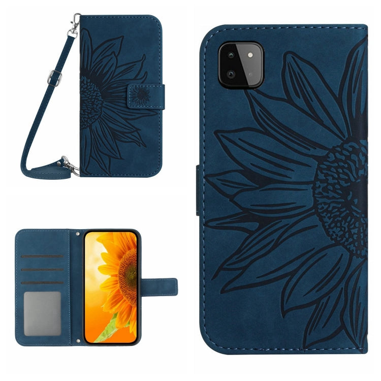 Skin Feel Custodia per cellulare in pelle con motivo a fiori di sole, For Samsung Galaxy A22 5G, For Samsung Galaxy A23