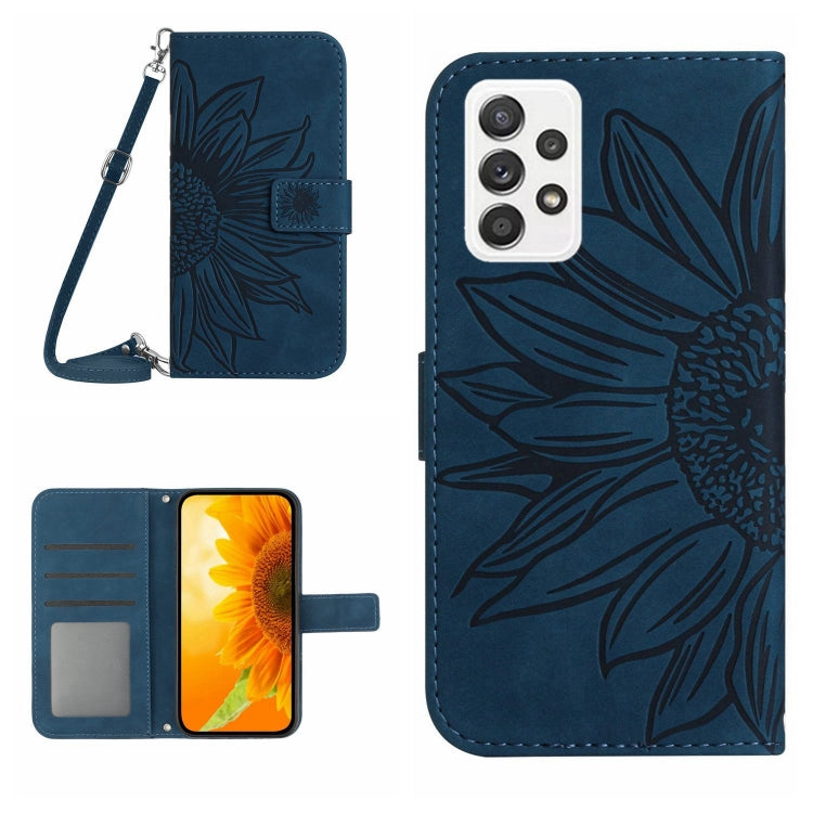 Skin Feel Custodia per cellulare in pelle con motivo a fiori di sole, For Samsung Galaxy A22 5G, For Samsung Galaxy A23