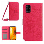 Skin Feel Custodia per cellulare in pelle con motivo a fiori di sole, For Samsung Galaxy A51/M40S, For Samsung Galaxy A52/A52S
