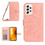 Skin Feel Custodia per cellulare in pelle con motivo a fiori di sole, For Samsung Galaxy A51/M40S, For Samsung Galaxy A52/A52S
