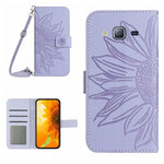 Skin Feel Custodia per cellulare in pelle con motivo a fiori di sole, For Samsung Galaxy J2 Prime, For Samsung Galaxy M10/A10