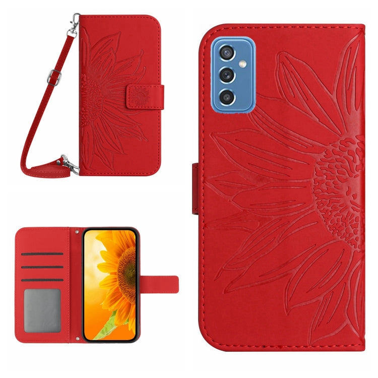 Skin Feel Custodia per cellulare in pelle con motivo a fiori di sole, For Samsung Galaxy M52 5G, For Samsung Galaxy M53 5G
