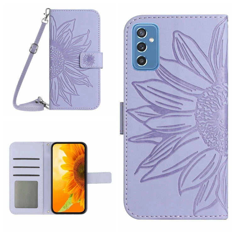 Skin Feel Custodia per cellulare in pelle con motivo a fiori di sole, For Samsung Galaxy M52 5G, For Samsung Galaxy M53 5G