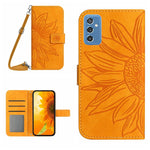 Skin Feel Custodia per cellulare in pelle con motivo a fiori di sole, For Samsung Galaxy M52 5G, For Samsung Galaxy M53 5G