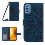 Skin Feel Custodia per cellulare in pelle con motivo a fiori di sole, For Samsung Galaxy M52 5G, For Samsung Galaxy M53 5G