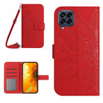 Skin Feel Custodia per cellulare in pelle con motivo a fiori di sole, For Samsung Galaxy M52 5G, For Samsung Galaxy M53 5G