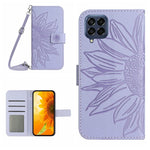 Skin Feel Custodia per cellulare in pelle con motivo a fiori di sole, For Samsung Galaxy M52 5G, For Samsung Galaxy M53 5G