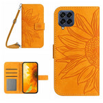 Skin Feel Custodia per cellulare in pelle con motivo a fiori di sole, For Samsung Galaxy M52 5G, For Samsung Galaxy M53 5G