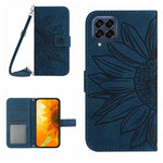 Skin Feel Custodia per cellulare in pelle con motivo a fiori di sole, For Samsung Galaxy M52 5G, For Samsung Galaxy M53 5G