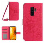 Skin Feel Custodia per cellulare in pelle con motivo a fiori di sole, For Samsung Galaxy S9, For Samsung Galaxy S9+