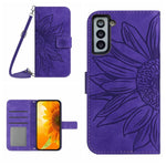 Skin Feel Custodia per cellulare in pelle con motivo a fiori di sole, For Samsung Galaxy S20 Ultra, For Samsung Galaxy S21 5G