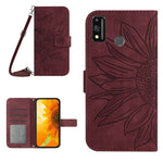 Skin Feel Custodia per cellulare in pelle con motivo a fiori di sole, For Honor 9X Lite, For Honor 50 Lite