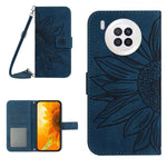 Skin Feel Custodia per cellulare in pelle con motivo a fiori di sole, For Honor 9X Lite, For Honor 50 Lite