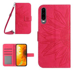 Skin Feel Custodia per cellulare in pelle con motivo a fiori di sole, For Huawei P30, For Huawei P30 Lite