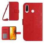 Skin Feel Custodia per cellulare in pelle con motivo a fiori di sole, For Huawei P30, For Huawei P30 Lite