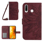 Skin Feel Custodia per cellulare in pelle con motivo a fiori di sole, For Huawei P30, For Huawei P30 Lite