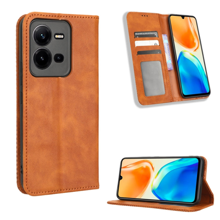 Custodia portafoglio in pelle con fibbia magnetica per smartphone
