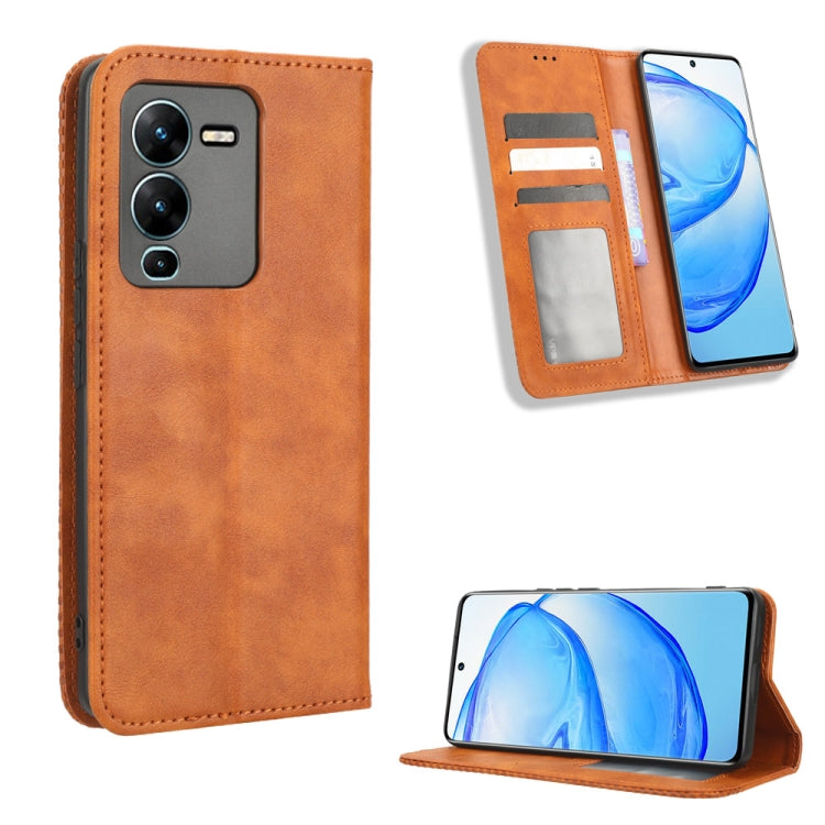 Custodia portafoglio in pelle con fibbia magnetica per smartphone