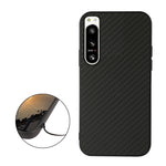 Custodia per telefono in PU con trama in fibra di carbonio con foro preciso, For Sony Xperia 5 IV