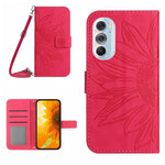 Skin Feel Custodia per cellulare in pelle con motivo a fiori di sole con cordino, For Motorola Moto Edge 30 Neo, For Motorola Moto Edge 30 Pro