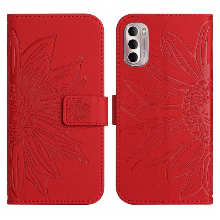 Skin Feel Custodia per cellulare in pelle con motivo a fiori di sole con cordino, For Motorola Moto G Stylus 5G 2022, For Motorola Moto G Stylus 2022 4G