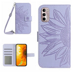 Skin Feel Custodia per cellulare in pelle con motivo a fiori di sole con cordino, For Motorola Moto G Stylus 5G 2022, For Motorola Moto G Stylus 2022 4G