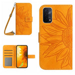 Skin Feel Custodia per cellulare in pelle con motivo a fiori di sole con cordino, For OPPO A54 4G/A16 4G, For OPPO A54 5G/A74 5G/A93 5G/A93S 5G