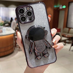 Custodia TPU glitter sfumata con astronauta per iPhone 14 Pro