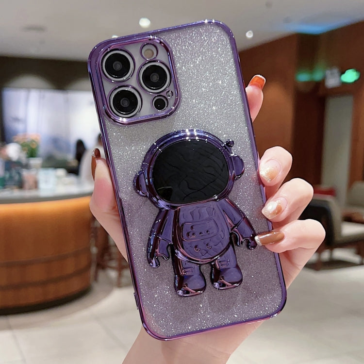 Custodia TPU glitter sfumata con astronauta per iPhone 14 Pro