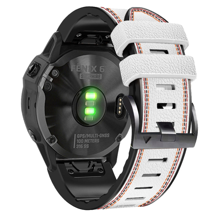 Cinturino in pelle siliconata con cuciture per Garmin Fenix 7